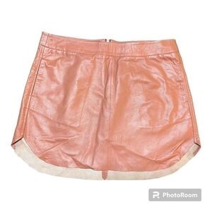 Karinna Giraldi leather rose gold leather skirt
